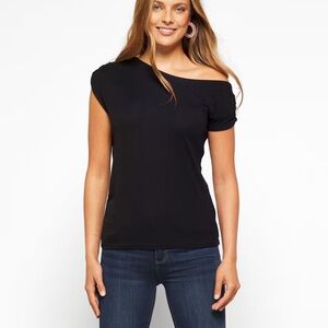 Threads 4 Thought Black Asymmetrical Short Sleeve T-Shirt